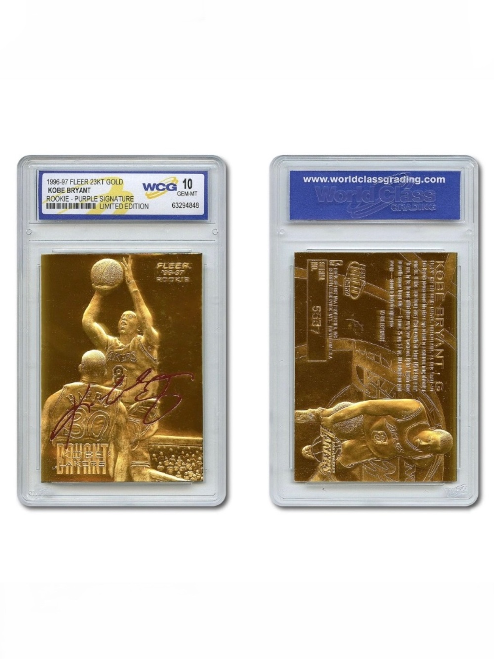 Kobe Bryant 1996 Fleer Rookie Card - Grade Gem Mint 10